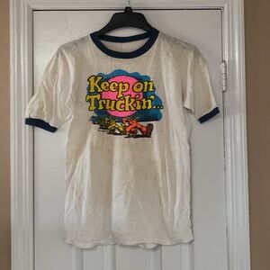 VTG 60’s R Crumb  Keep On Truckin’ Graphic T Shirt Ringer Tee